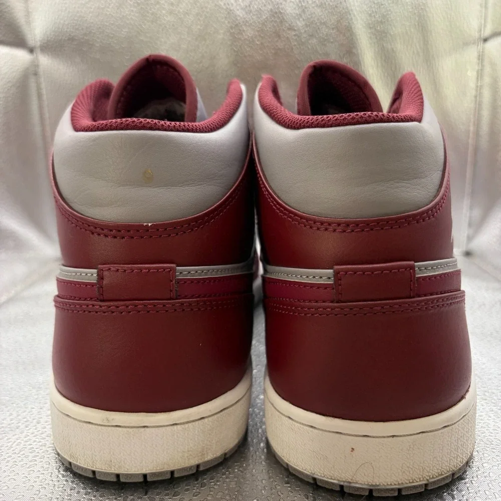 Size 11 Nike Air Jordan 1 Mid Cherrywood Red Gray Mens Athletic Shoes DQ8426-615